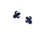 Party Cactus Mini Studs - Matte Black