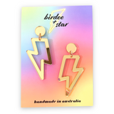 Electrify Lightning Bolt Dangles - Gold Mirror