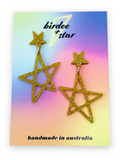 Sketchy Stars Dangles - Holo Gold Glitter