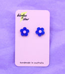 Poppy Studs in Blue Marble