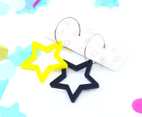 Ring-A-Dings Star Hoops - Yellow & Black