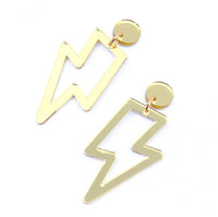 Electrify Lightning Bolt Dangles - Gold Mirror