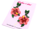 Viva Summer Hibiscus Dangles in Pink and Red