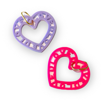 Loved Heart Hoops - Fuchsia & Lilac