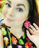 Shady Lady Dangles in Hot Pink Marble